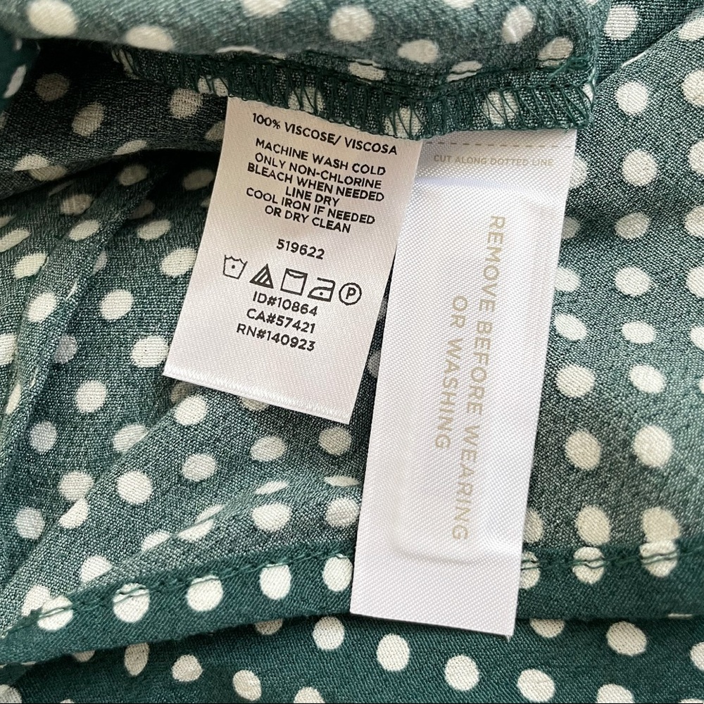 NWT LOFT Green Polka Dot Wrap Mini Dress - Picture 5 of 6